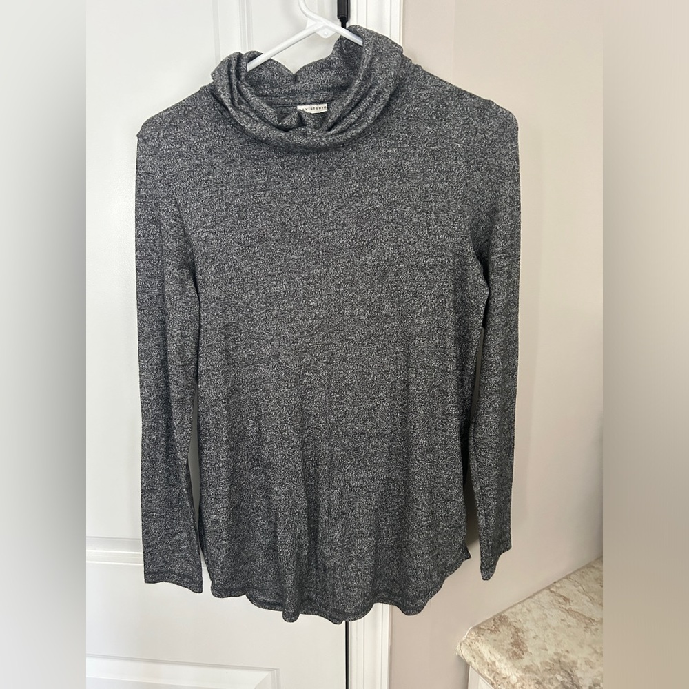 Max Studio Grey Turtleneck Shirt Long Sleeve XS